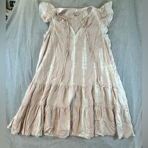 Knox Rose Beige and White Tie-Dye Dress
